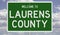 Road sign for Laurens County