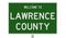 Road sign for Lawrence County