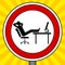 Road sign lazy people pop art vector