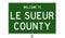 Road sign for Le Sueur County
