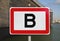 Road sign with letter B