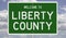 Road sign for Liberty County