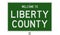 Road sign for Liberty County