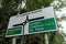 Road sign for Little Chalfont B442, Amersham A413, London and Chalfont St. Peter A413