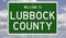 Road sign for Lubbock County