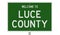 Road sign for Luce County