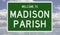 Road sign for Madison Parish