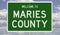 Road sign for Maries County