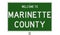 Road sign for Marinette County