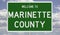 Road sign for Marinette County
