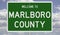 Road sign for Marlboro County