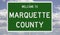 Road sign for Marquette County