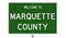 Road sign for Marquette County