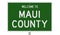 Road sign for Maui County