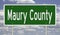 Road sign for Maury County