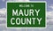 Road sign for Maury County