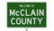 Road sign for McClain County