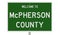 Road sign for McPherson County