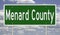 Road sign for Menard County