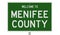 Road sign for Menifee County