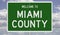 Road sign for Miami County