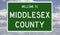 Road sign for Middlesex County