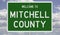 Road sign for Mitchell County
