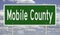Road sign for Mobile County