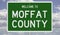 Road sign for Moffat County