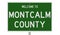 Road sign for Montcalm County