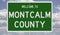 Road sign for Montcalm County