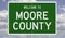 Road sign for Moore County