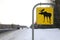 Road sign. Moose are wild animals.