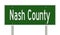 Road sign for Nash County