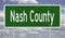 Road sign for Nash County