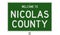 Road sign for Nicolas County