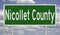 Road sign for Nicollet County