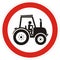 Road sign, no entry for tractor, red circle frame, eps.