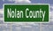Road sign for Nolan County