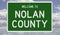 Road sign for Nolan County