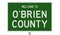 Road sign for OBrien County