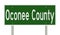 Road sign for Oconee County
