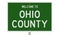 Road sign for Ohio County