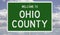 Road sign for Ohio County