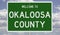 Road sign for Okaloosa County
