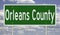 Road sign for Orleans County