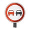 Road sign overtaking is prohibited .Car single icon in cartoon style vector symbol stock illustration web.