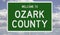 Road sign for Ozark County