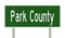 Road sign for Park County