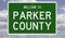 Road sign for Parker County